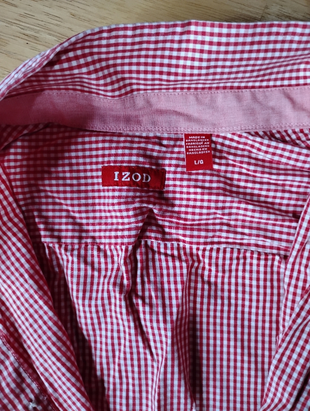Men's Red Gingham Button-Down Shirt - Picture 2 of 2